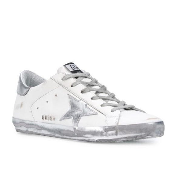 New Golden Goose Super Star White/Silver/Ice Star Sneakers Size 37 - Picture 7 of 10